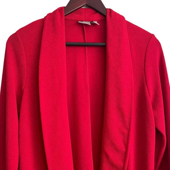 Chicos Women Cardigan M Red Open Front Stretch Jacket Career Office Travel Event - Picture 12 of 12